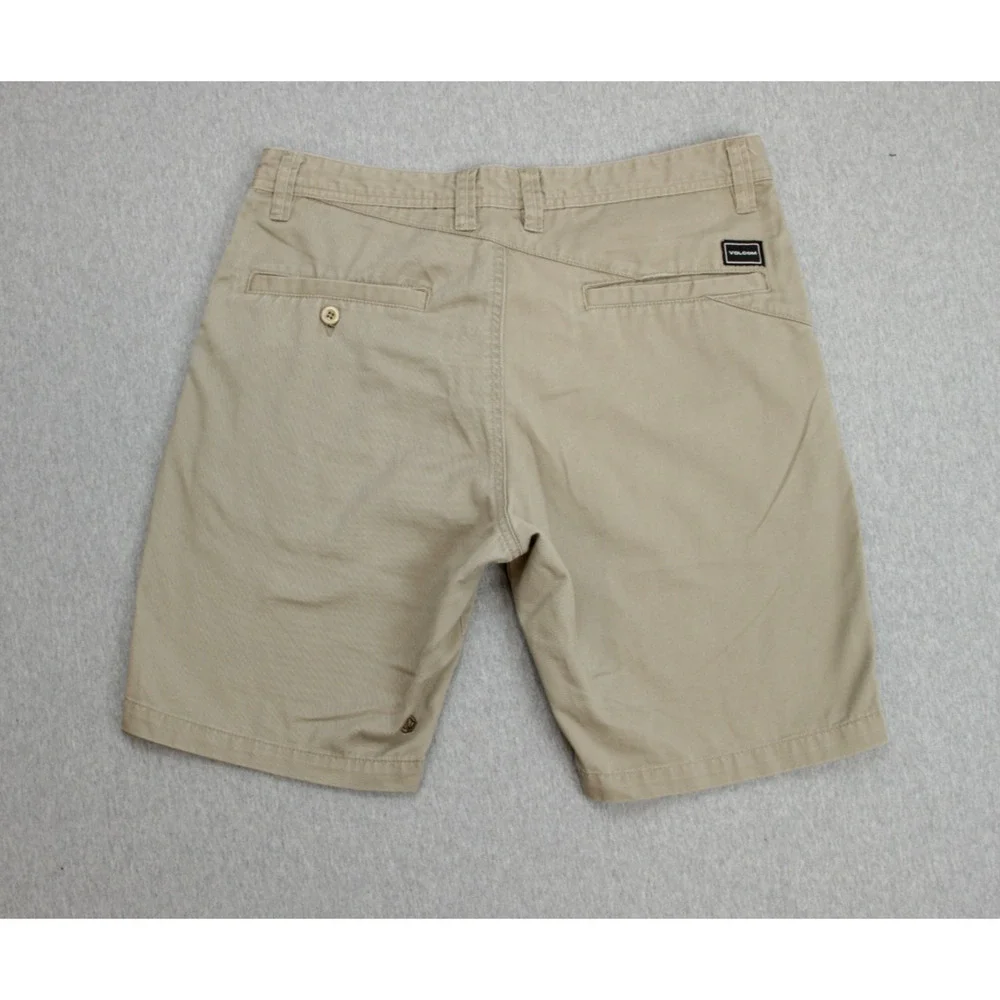 Volcom Shorts Mens 32 Biege‎ Cotton Blend Flat Front Chino 9